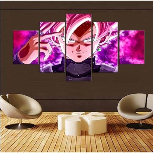 5pcs Japan Anime Goku Character Pictures Wall Art Home Decor Modular Poster Canvas HD Printed Paintings Living Room Decoration