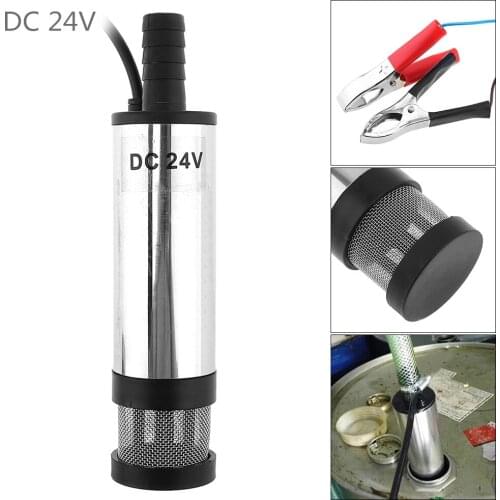 Mini 38MM 24V DC Car Electric Submersible Pump For Pumping Diesel Oil Water Shell 12L/min Fuel Transfer Pump w/ 2 Alligator Clip