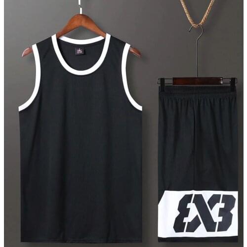 Adult Basketball Jersey Set College Men Blank Basketball Uniforms Goal Throw Training Vest Double Pocket Shorts Sports Suit