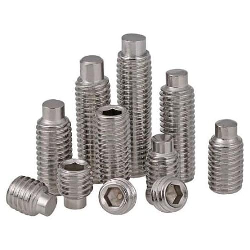 10pcs M5 stainless steel 304 bolts male end set screws headless screw machine bolt 5-20mm length