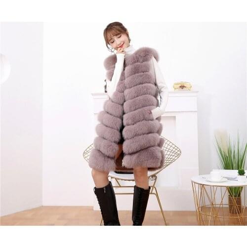 Bzoosio Fashion Plus Size Womens Ladies Sleeveless Color Waistcoat Solid Winter Loose Faux Fur Vest Coat Oversize Jacket