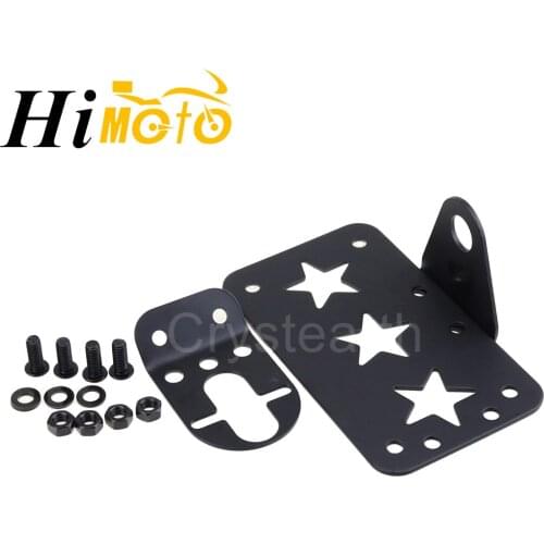 For Harley Bobber Chopper Cafe Racer Axle Side Mount Scooter License Holder Plate Motorcycle Number Plate Rear Taillight Bracket