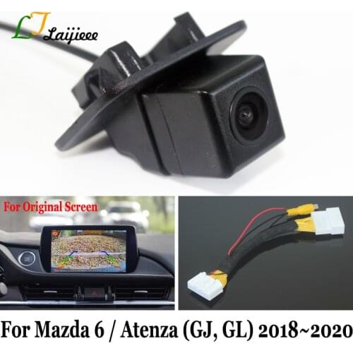 For Mazda 6 Sedan Atenza GJ GL Facelift 2018 2019 2020 / 28 Pin Interface For OEM Monitor / 6V HD Car Rearview Reverse Camera