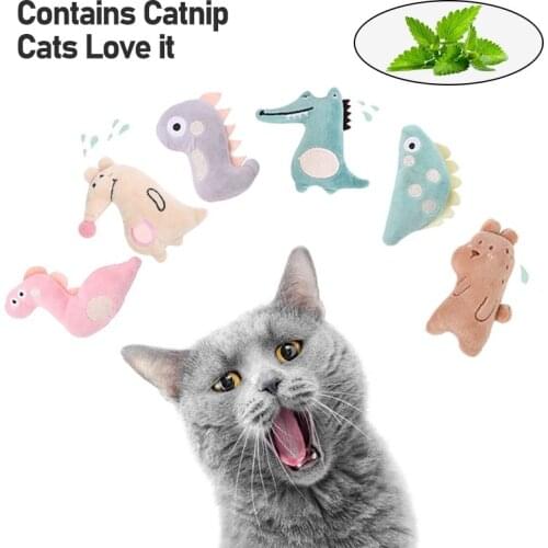 Catnip Chew Cat Toys Soft Plush Animal Shape Cat Interactive Toy For Kitten Teeth Grinding Cats Mint Bite Gift Pet Accessories
