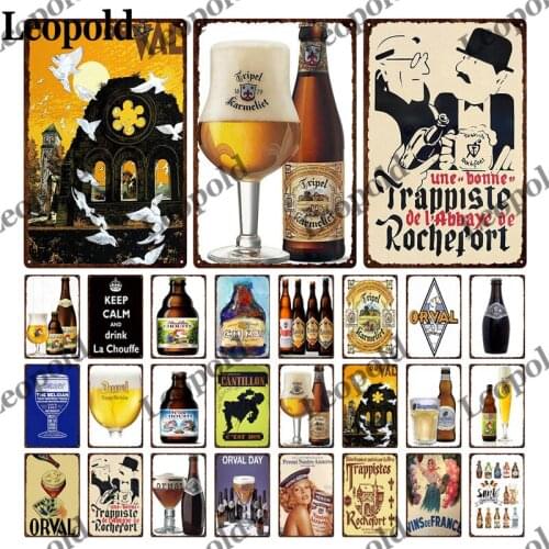 Beer Metal Plaque Wall Sticker Wine Glass Bottle Character Tin Label Metal Poster Wall Art Garage Home Decor Accessories