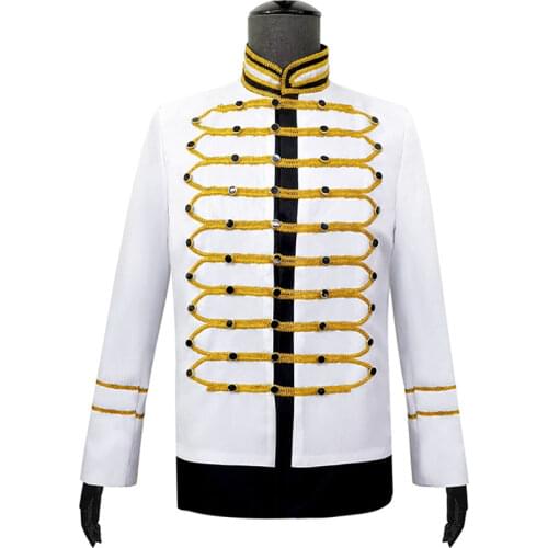 Renaissance Medieval Cosplay Mbroidery King Prince Long Sleeve Victorian Party Jacket Men Halloween Performance Customes