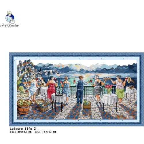 Leisure life 2 cross stitch kit 11CT 14CT count and stamp needlework embroidery set DIY home decoration painting Christmas gift