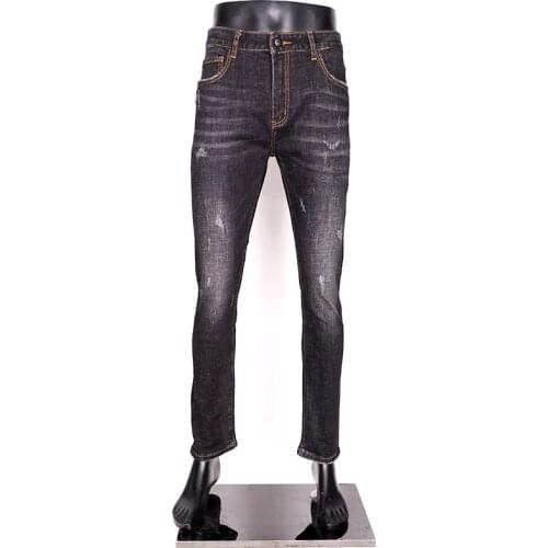 2019 New Men Classic Business Jeans Fashion Casual Primary Color Slim Fit Small Straight Male Trousers High Quality Denim Pants