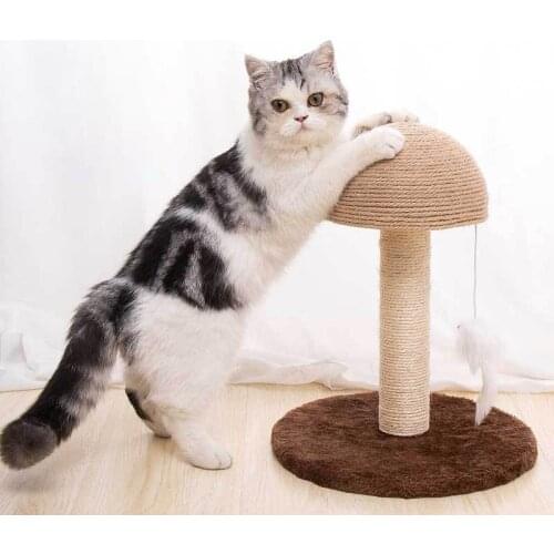 New Pet Products Sisal Rope Shaft A Wood Frame For Toys Cat Scrapers With Tiers ladder Frame For Toy mushroom Fitness Kitty Post