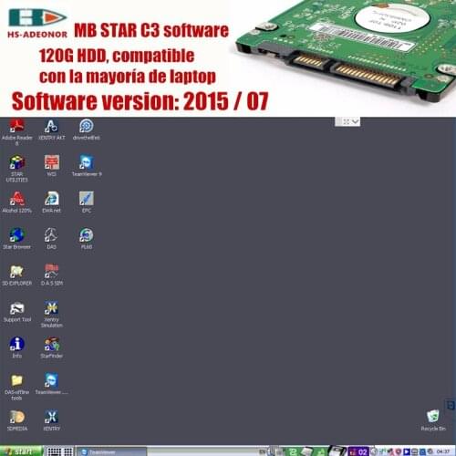 Support for most Laptops HDD with OBD2 connector C3 Star Software for car tester MB star C3 Support HHT function free shipping