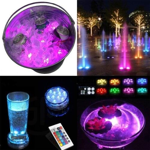 RGB Submersible Led Light with Suction Cup for Outdoor Pond Fountain Vase Garden Swimming Pool Underwater Night Lamp