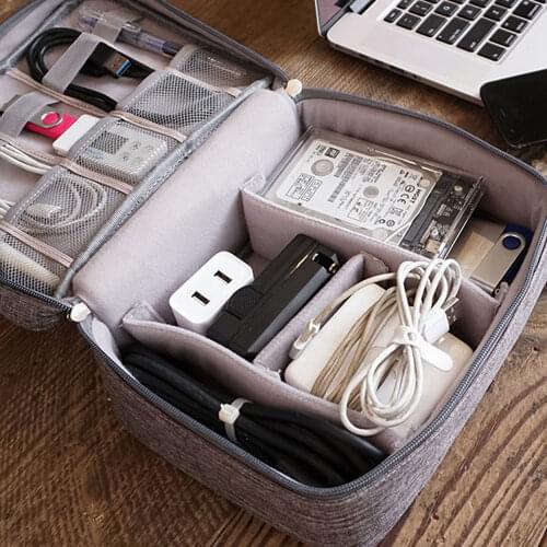 Shockproof Electronic Organizer Bag Travel Data Cable Storage Bag For Digital USB Gadget Hard Drive Case Cosmetic Makeup