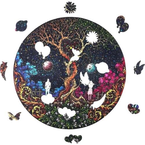 Relaxing Wooden Puzzle Games For Adults Children Educational Toys Garden Wooden Jigsaw Kids Puzzles DIY Crafts Gifts Interactive