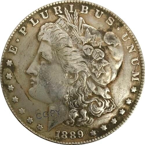 S 1889 United States Morgan 1 One Dollar Cupronickel Plated Silver collectibles Copy Coin