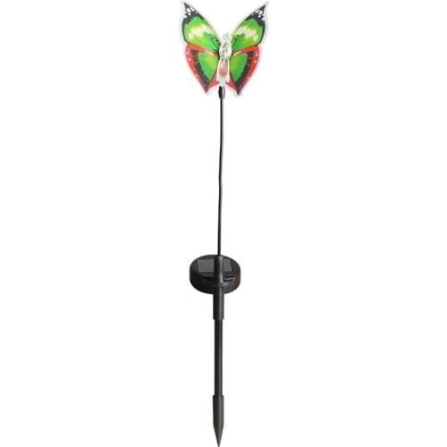 Garden Solar LED Colorful Solar Power CrystalButterfly Waterproof Outdoor Windchime Solar Light For Garden