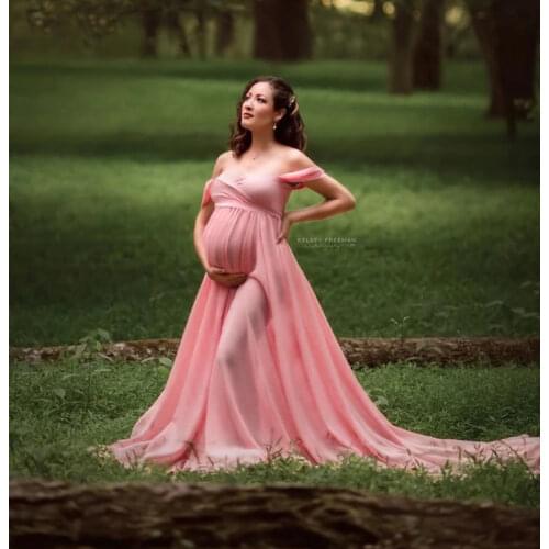 Sexy Maternity Dresses For Photo Shoot Pregnancy Dress Photography Prop Off Shoulders Maxi Dresses Pregnant Women Clothes