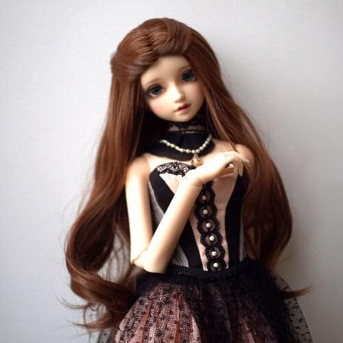 Multicolored BJD SD Doll WigAncient Costume Bandage Hair for 1/3 1/4 1/6 BJD Doll Big Wave Brown Color