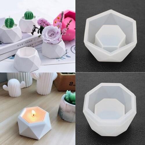Siliconen Plant Pot Mallen Vormen Arts Craft Polygonal Casting Moulds Diy Succulent Bloempot Klei Mold 3 Stijlen Beton Mould