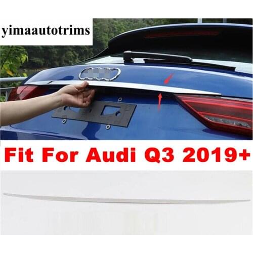 For Audi Q3 2019 2020 2021 Upper Rear Tailgate Trunk Tail Door / Back Door Overlay Strip Cover Trim Stainless Steel Accessories