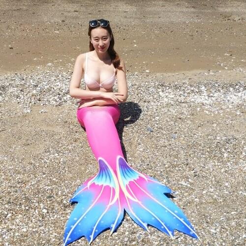 2019 NEW Adults Womens Mermaid Tail with monofin Swimmable Filpper Costume for Women Cosplay Costumes Swimming Swimwear Costume
