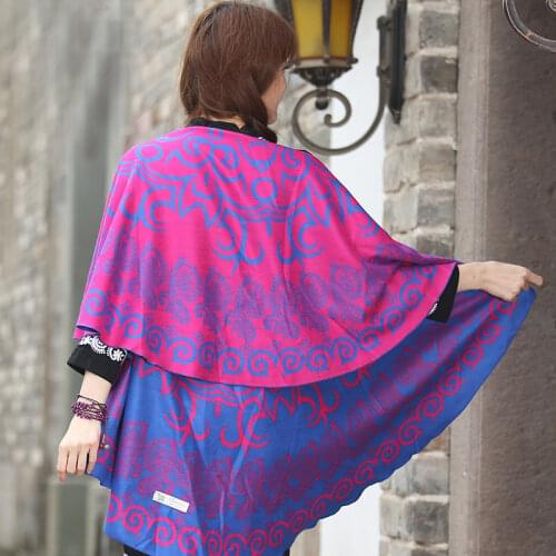 21 ColorsNational Style Womens Artifical Cashmere Thick Round Poncho Zizith Chal Stole Tippet Winter New Brand Pashmina Shawls