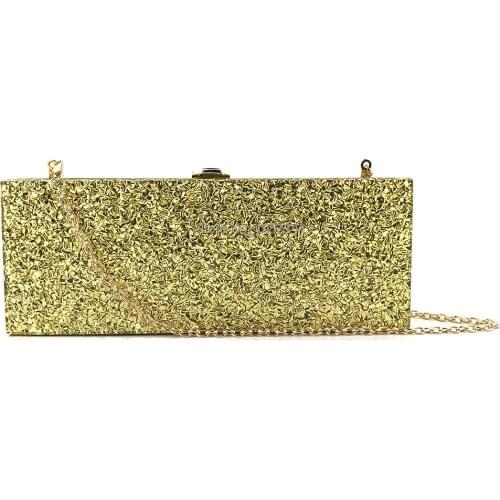 OC4092 Gold/Silver glitter bag for women party clutch bag acrylic glitter evening clutch purse