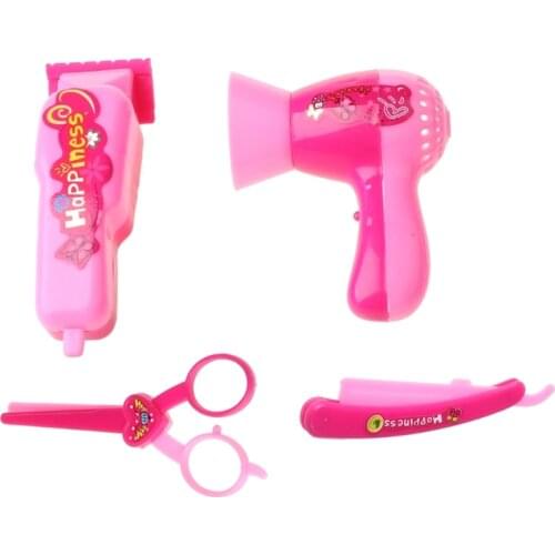 1 Set Doll Hair Cut Accessories Girls Gifts Razor Eyebrow Barber Tools Salon Kids Game Hair Dryer Scissors Shaver Scraper