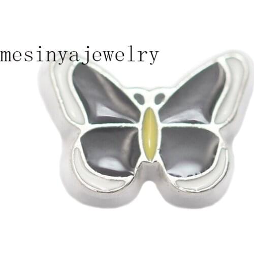 10pcs black butterfly floating charms for glass locket Min amount $15 per order mixed items,FC-678