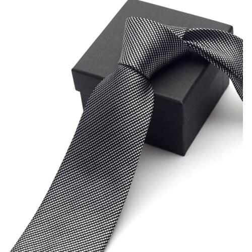 2020 High Quality Brand New Fashion Formal Black White Plaid 8cm Necktie Bridegroom Wedding Tie Show Party Ties with Gift Box