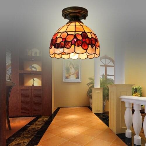 8inch European Mediterranean shell ceiling lamps balcony aisle porch lamp window cloakroom ceiling lamps