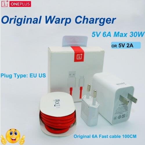OnePlus 7T Pro 7 Pro Warp Charge 30 Power Adapter Warp 30W US/EU Charger Type-C Cable Quick Charge 6A For One Plus 7 Pro