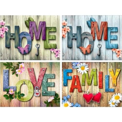 Full Drill 5D Diamond Painting Sweet Home Board Diamond Embroidery Mosaic Family Cross Stitch Decoration For Home