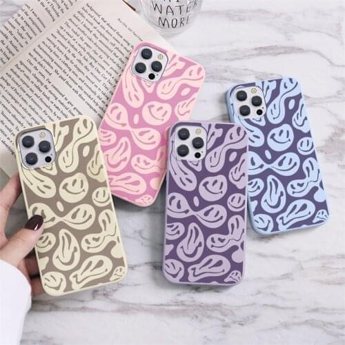 For Samsung Galaxy A52 A32 A72 A82 A51 A50 A21S A12 A02S A20e A31 A30 A42 A41 A40 A71 A70 A91 A6 A7 A9 2018 Smile Face Case Capa