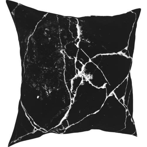 Black Marble Abstract Background Pillow Cover Home Decor Texture Cushion Cover Throw Pillow for Car Double-sided Printing