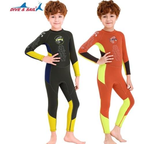 Kids Wetsuit 2.5mm Neoprene Thermal Swimsuit,Long Sleeve Wet Suits for Swimming Scuba Diving,Full Wetsuit for Girls Boys Toddler
