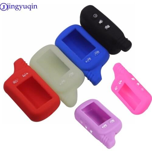 Jingyuqin 10ps TZ9010 Silicone Case KeyChain For Russian 2-way Alarm System Alarm Key Fob For Tomahawk TZ-9010 TZ9010