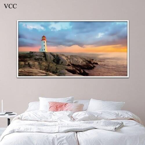 VCC Peggys Cove Lighthouse Canvas Painting Picture,Wall Pictures For Living Room,Paintings On The Wall,Canvas Prints,Home Decor