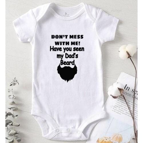 Print Dad Beard Jumpsuit Kids Autumn infant outfits New Born Baby Items Toddler Girls Winter Clothes Newborn Boy Rompers