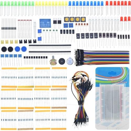 Diy Electronic Component Base Fun Kit For Arduino Raspberry Pi Bundle With Breadboard Cable Resistor,Capacitor