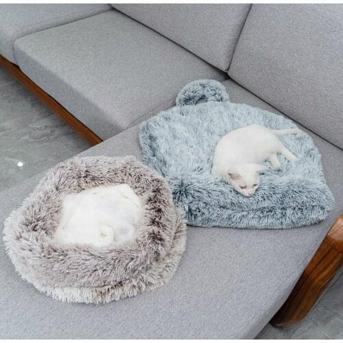 Cat Sleeping Bag Semi-Enclosed Multifunctional Winter Warm Plush Cat Mat Kennel Pet Sleeping Blanket Pet Supplies