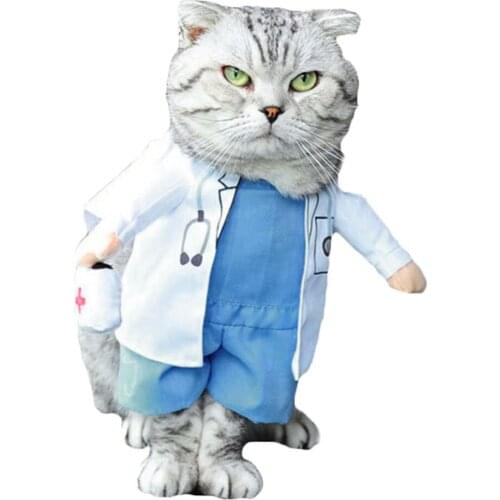 Pet Funny Halloween Costume Cloth Dog Cat Doctor Costume Pet Doctor Clothing Funny Cosplay Outfit Uniform For All Seasons