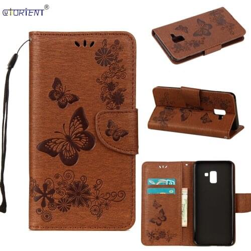Leather Flip Cover For Samsung Galaxy A8+ A8 Plus 2018 Phone Wallet Case SM-A730F SM-A730F/DS SM-A730X Stand Card Slot Phone Bag