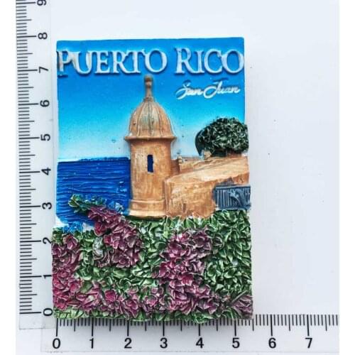 United States Puerto Rico Creative Tourism Memorial Hand-painted Crafts Magnetic Sticker Fridge Magnet