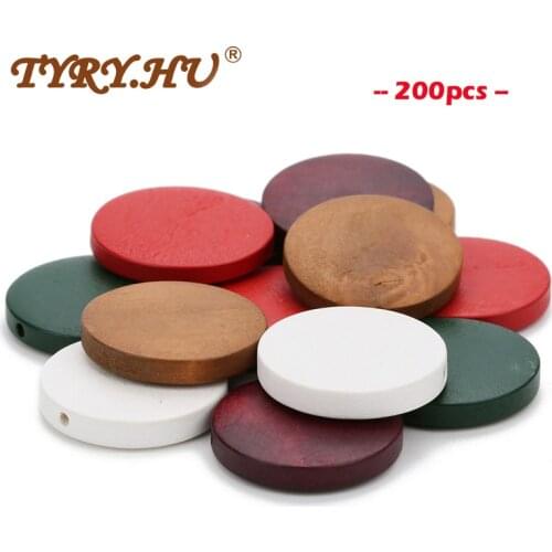 TYRY.HU 200Pcs 15mm Diameter Round Wood Spacer Beads Mix Natural Wooden Beads For Diy Jewelry Making