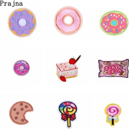Cute Food Donuts Patch Sew Iron On Patches On Clothes Cartoon Embroidered Patches For Clothing Applique T-shirt Jacket Decor DIY
