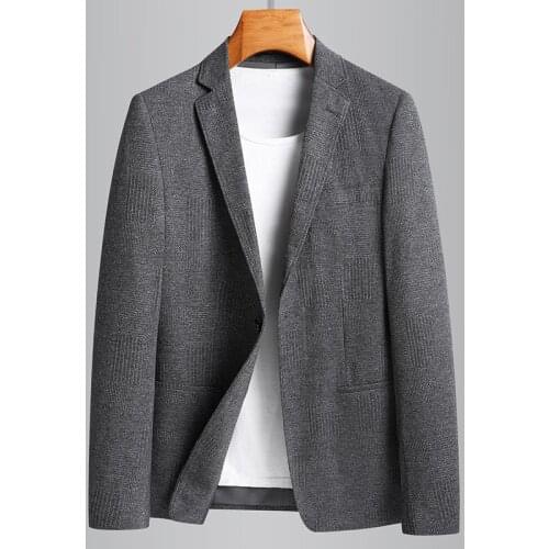 High quality mens jacket, light gray suit, with a row of buttons, 4XL, for spring and Autumn