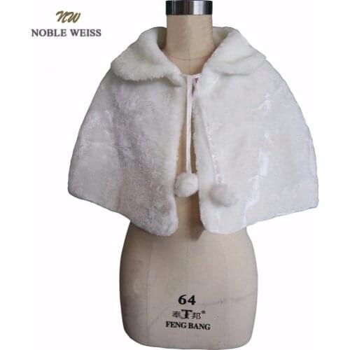 NOBLE WEISS Flower Girls Wedding Jackets Faux Fur Wraps Winter Style Kids Formal Event Wraps / Shrugs / Capes / Shawls fit bust
