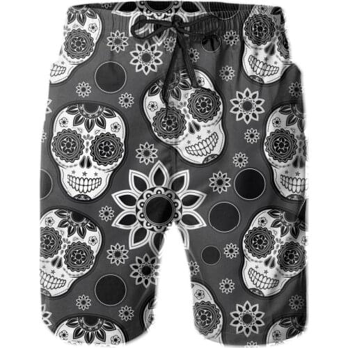 2020 New adult Summer Swim Shorts Swimwear Skull Decor mens Fashion Print Swimwear Swimsuit Beach Short Pants