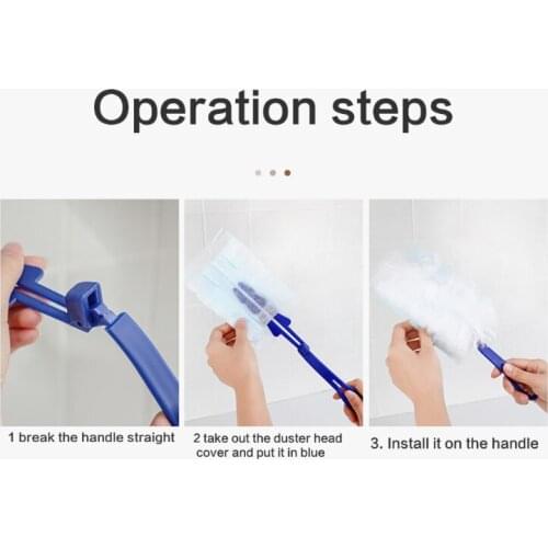 Disposable Dust Remover Handle with 10pcs Replaceable Brush Head Household Fiber Lint Free Electrostatic Cleaner Tool N0PA