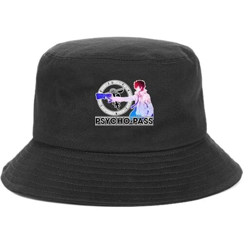 Anime Psycho-Pass Bucket Hat teenager Outdoor Summer Hip Hop Cap unisex Streetwear Chapeau Caps Fisherman Caps